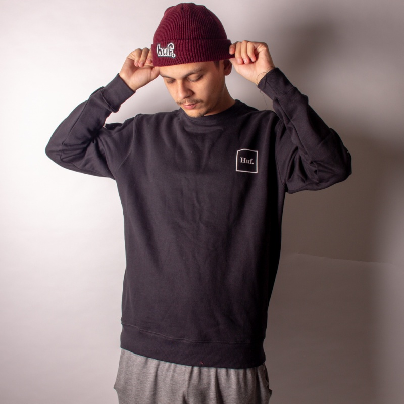 Moletom Crewneck Huf Essentials Domestic Preto